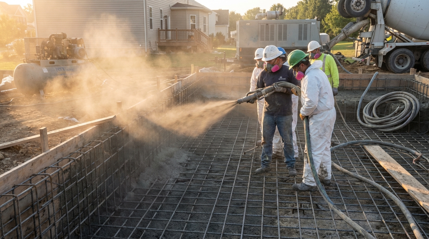 Concrete pool construction process